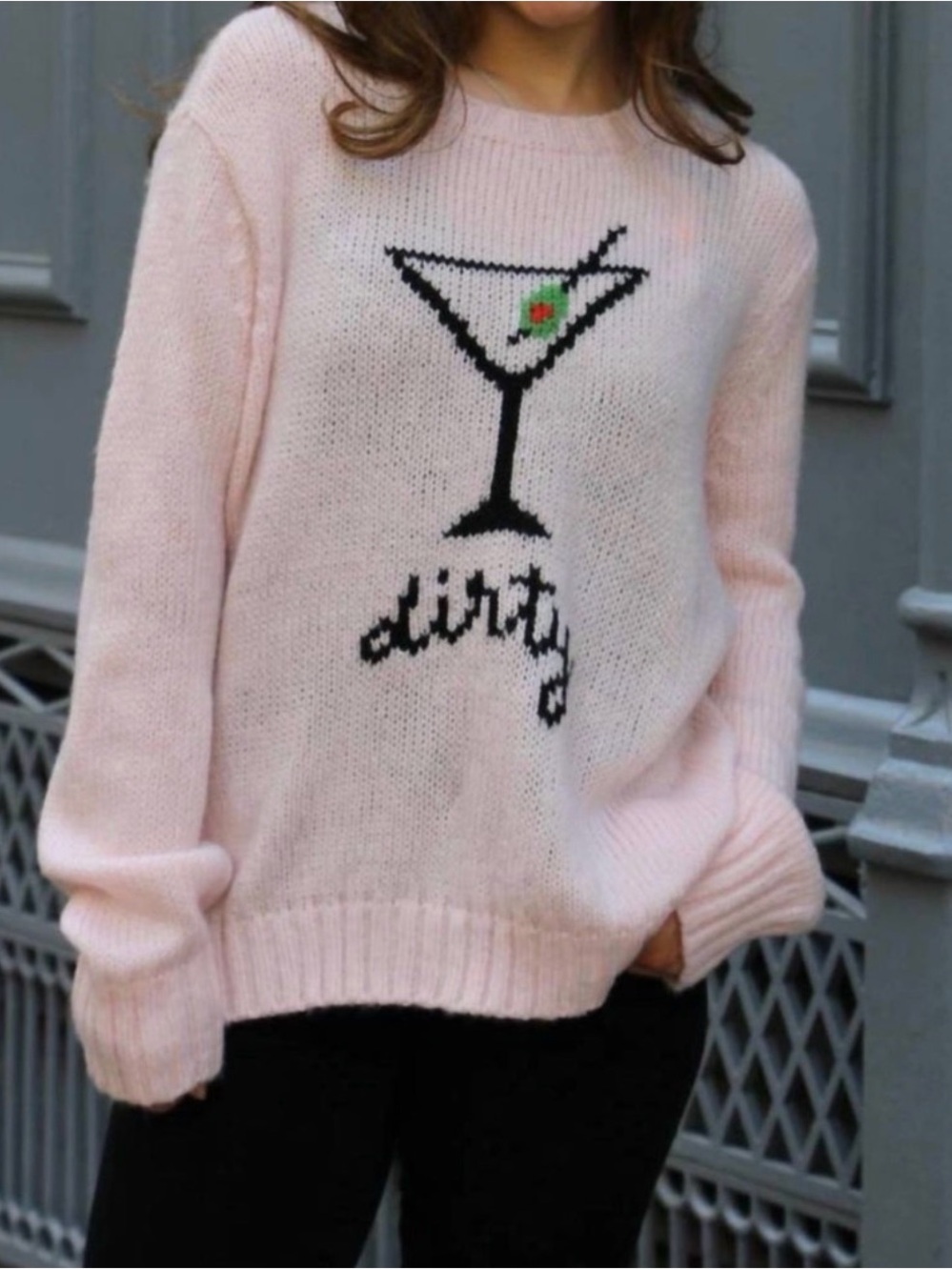 Wooden ships pink dirty martini sweater. Size is a M/L